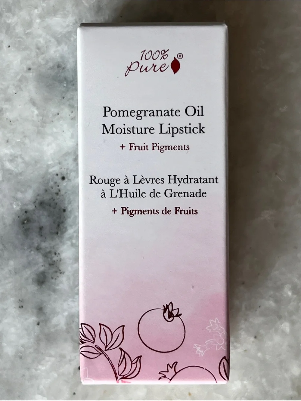 100% Pure Pomegranate Oil Moisture Lipstick in Black Rose